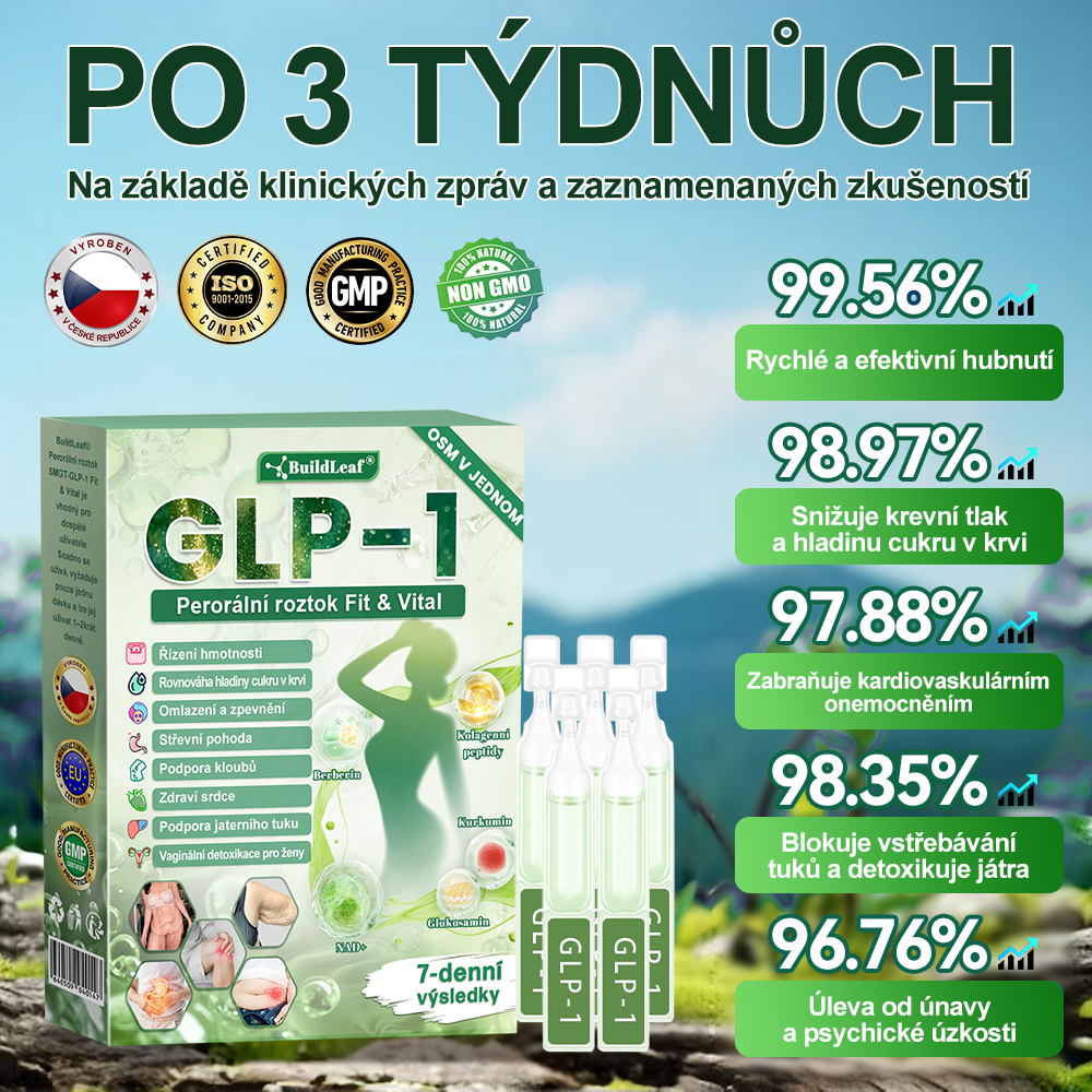 Oficiální obchod ČR | BuildLeaf® GLP-1 8-v-1 Fit & Vital Řešení (Jednou denně, viditelné změny za 7 dní) ✅ Obezita, kardiovaskulární zdraví, cukrovka, spánková apnoe, zdraví střev, problémy se klouby a další.